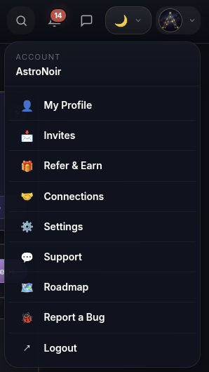 Apri Segnala un problema dal menu account