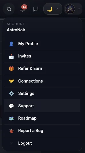 La page Support