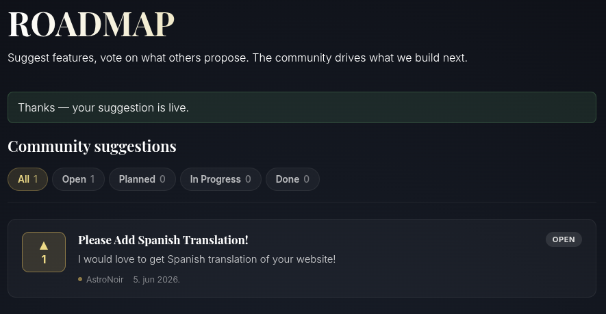 Vota le proposte della community