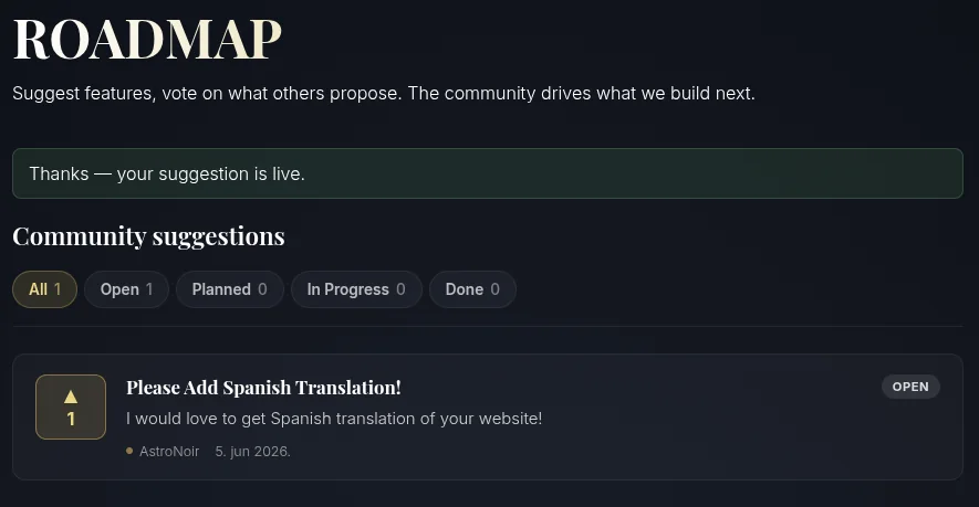 Vota le proposte della community