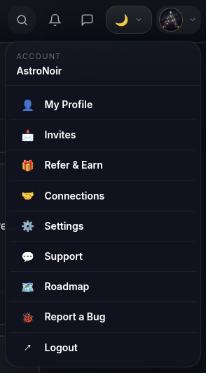Apri Assistenza dal menu account