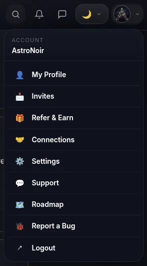 Ouvre Support depuis le menu du compte
